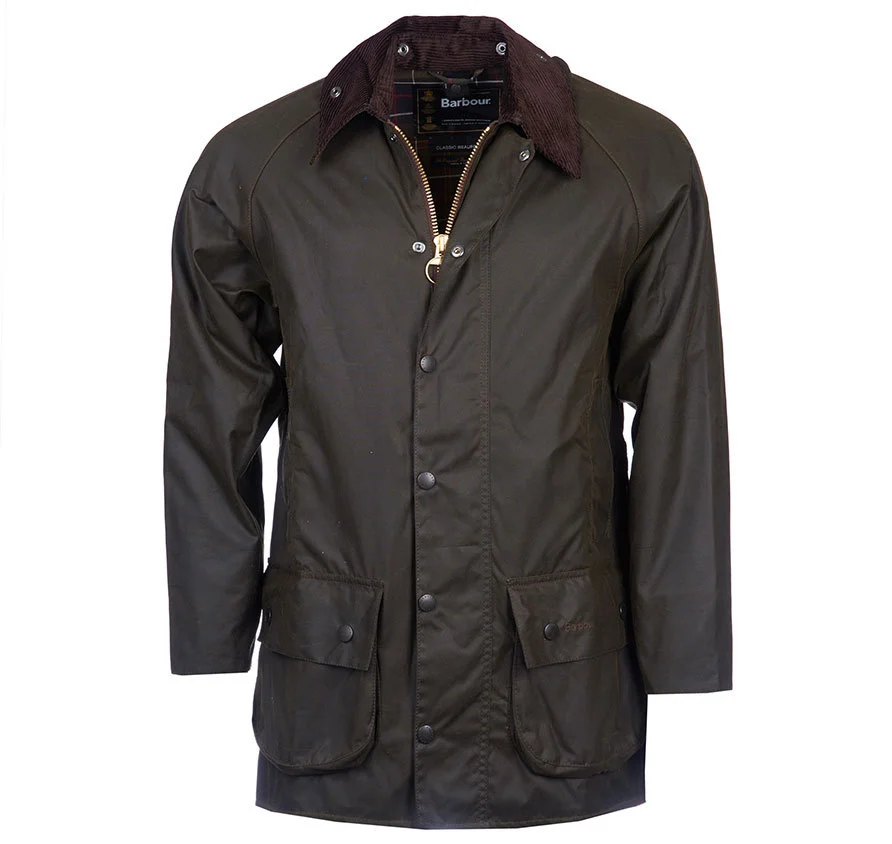 Barbour Beaufort Wax Jacket- Olive — Carriages Fine Clothier